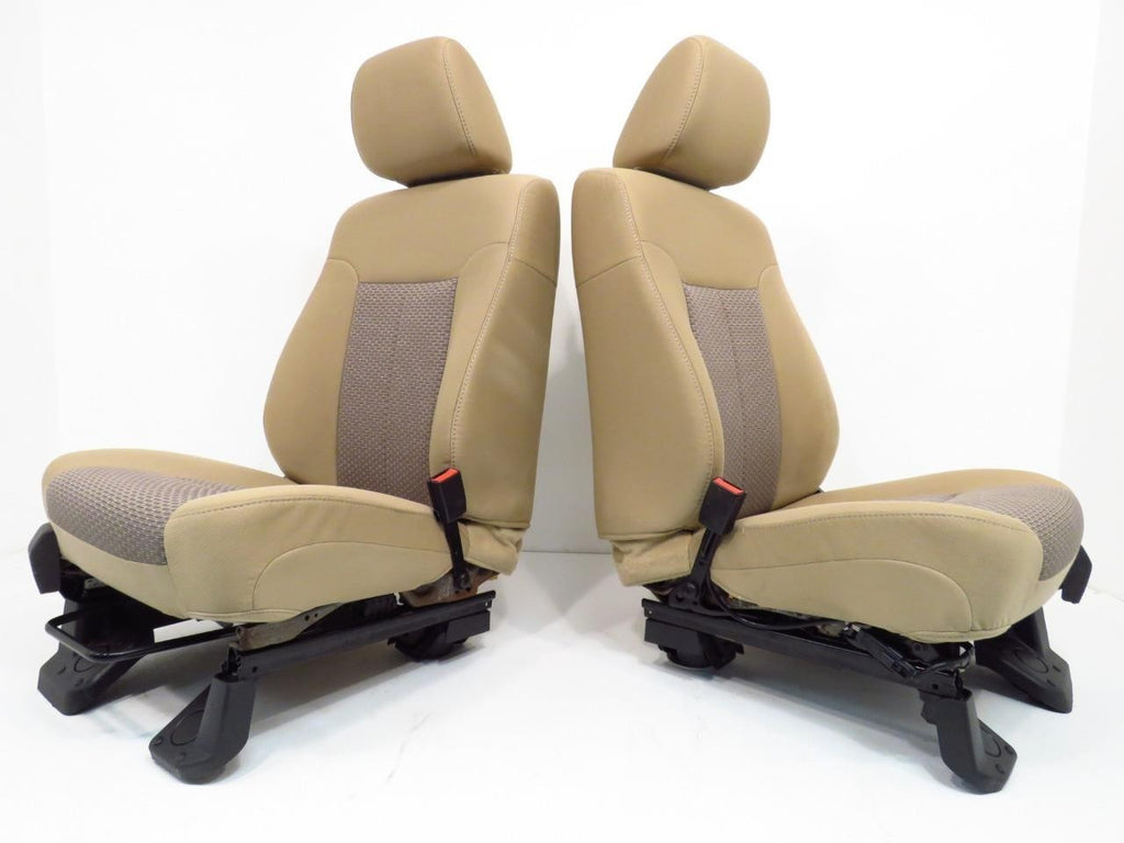 1999 - 2016 Ford Super Duty Front Seats, XLT Adobe Tan Cloth w/Power Driver OEM