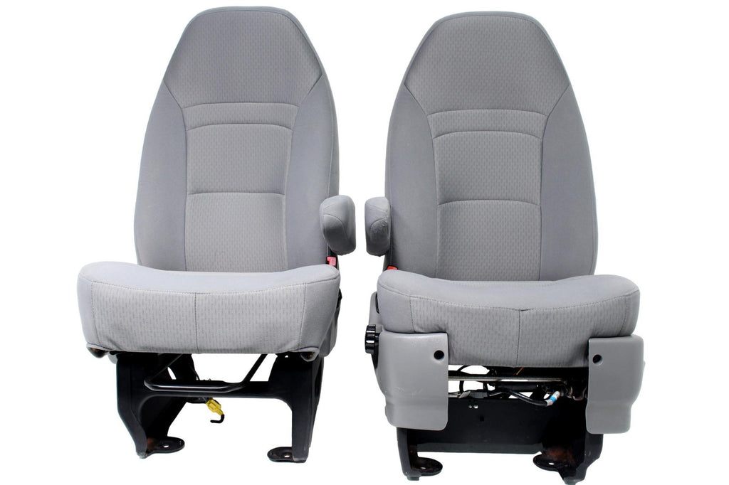 Ford Econoline SEATS E150 E250 E350 front POWERED RV Buckets with LUMBAR GRAY