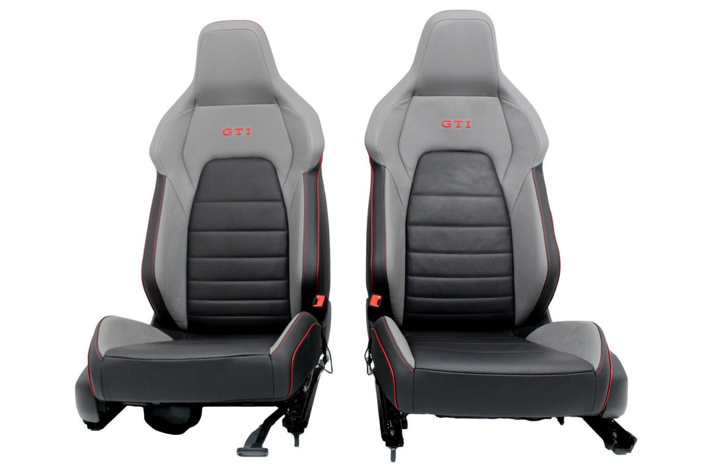 2022 - 2025 VW Golf GTI Mk 8.5 Seats Set Two-Tone Leather Black Gray Heat Cool