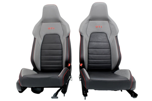 2022 - 2025 VW Golf GTI Mk 8.5 Seats Set Two-Tone Leather Black Gray Heat Cool