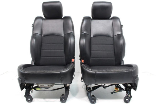 2002 - 2018 Dodge Ram Seats Set, Crew Cab, Sport Black Leather Powered Heated