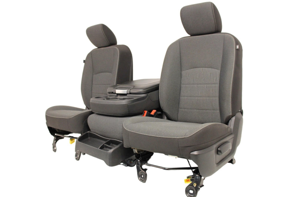 2019-2024 Ram Classic Front Seats, Diesel Gray Black Cloth, Manual w/ Jump Seat