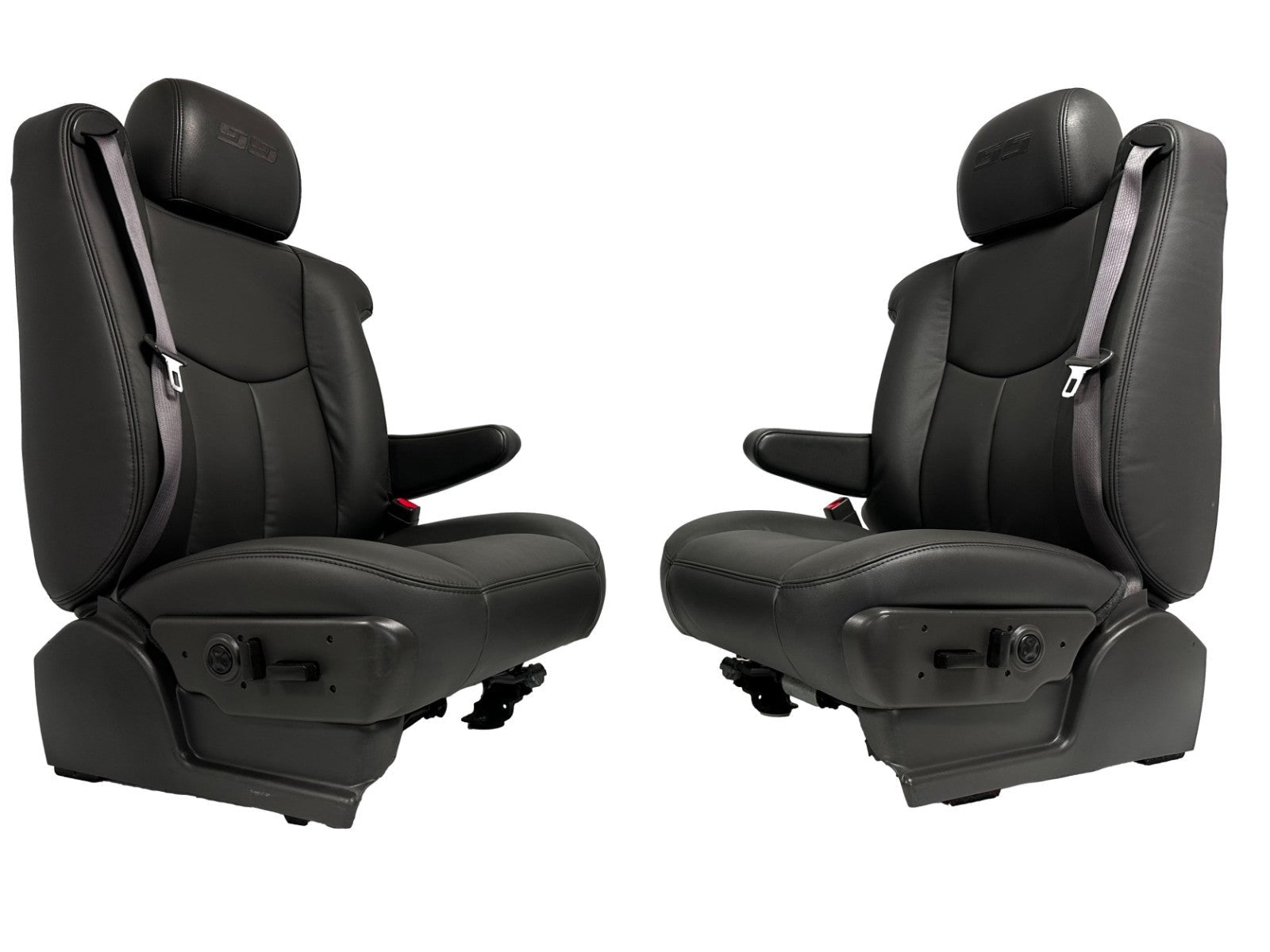 1999 - 2006 Chevy Silverado SS Front Seats, New Leather Dark Pewter Power Heated