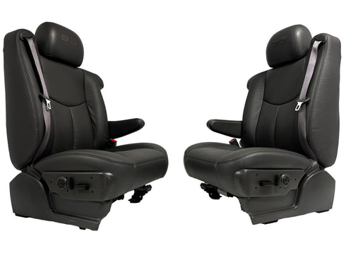 1999 - 2006 Chevy Silverado SS Front Seats, New Leather Dark Pewter Power Heated