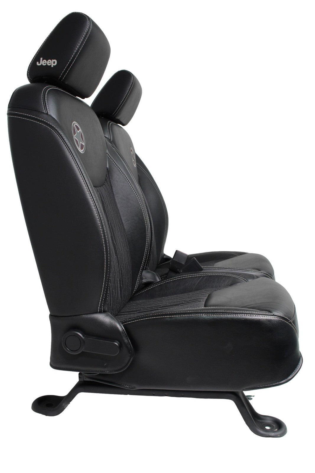 2007 - 2018 Jeep Wrangler JKU Seats Set, Oscar Mike Black Leather Freedom Edtn