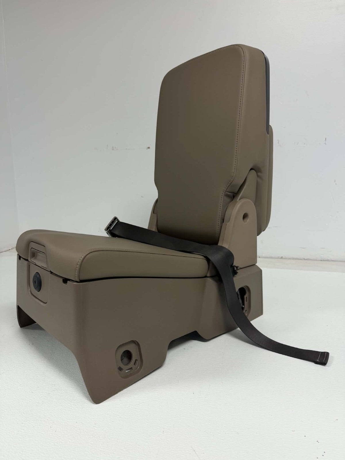 2014 - 2019 GMC Chevy Sierra Silverado Jump Seat Console, Tan Dune Leather OEM