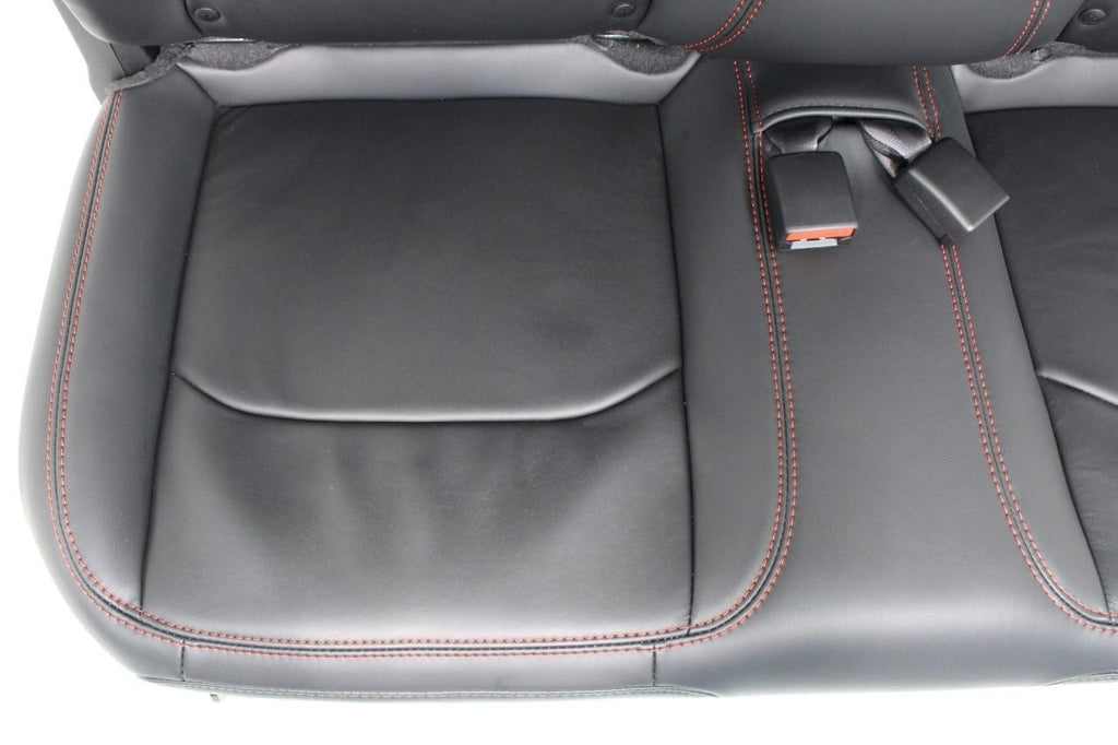 2018 - 2025 Wrangler JL 2-Door Rear Seat, Black Leather w/ Rubicon Red Stitching