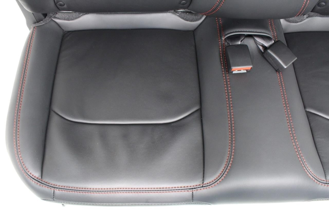 2018 - 2025 Wrangler JL 2-Door Rear Seat, Black Leather w/ Rubicon Red Stitching