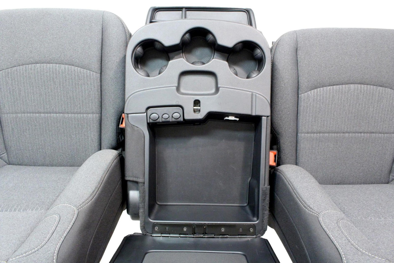 2002 - 2025 Dodge Ram Black & Gray Cloth Front Seats with Jump Seat Console