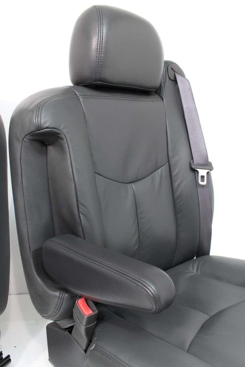 99-06 Sierra Silverado Front Seats, Dark Pewter Leather, Power Lumbar Bolster