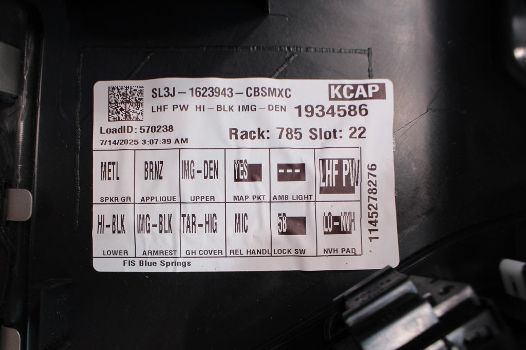 2021-2026 Ford F-150 Lariat Front Door Panel Pair, Black B&O Sound Ambient OEM