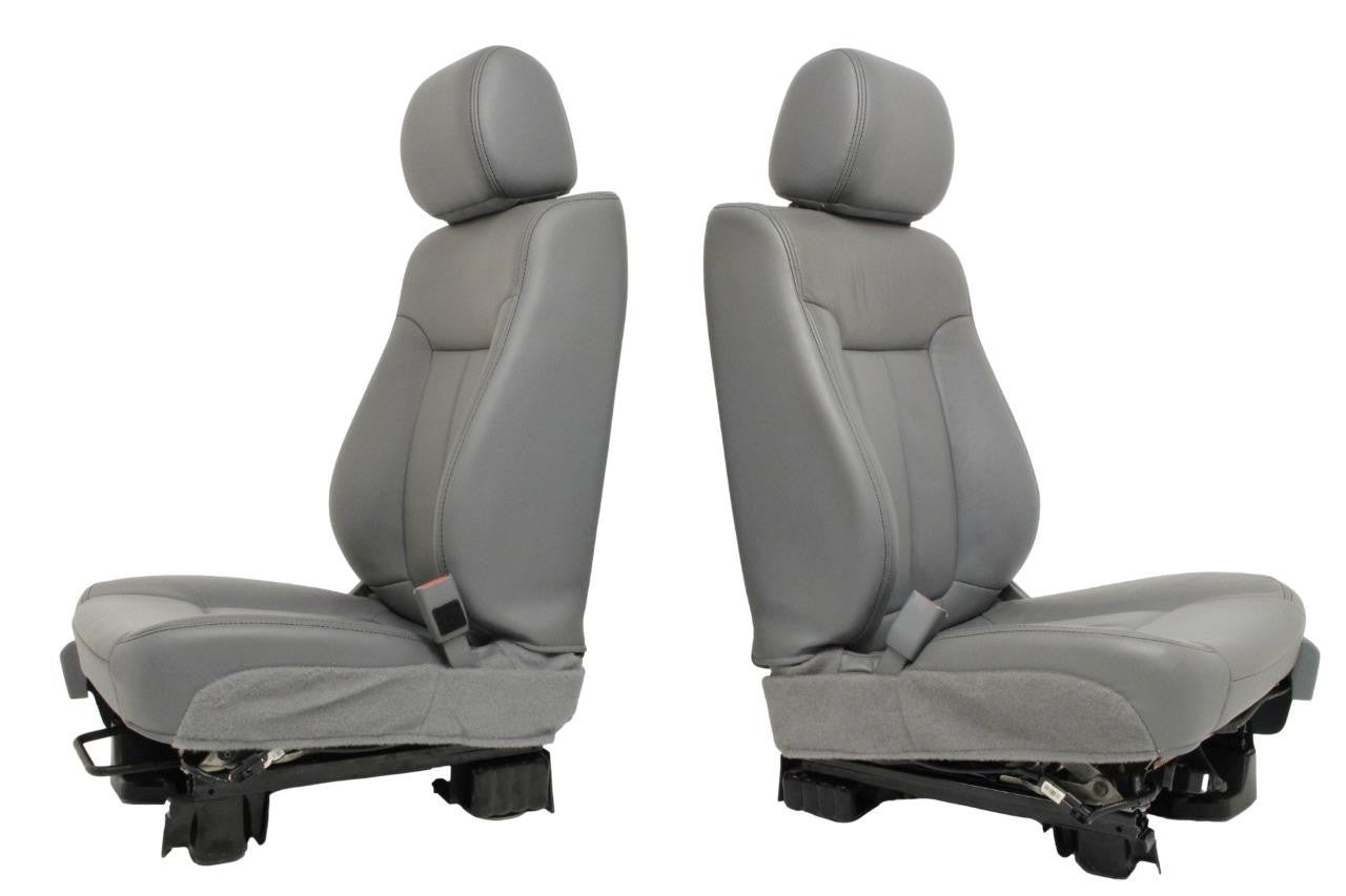 2009 - 2014 Ford F150 Front Seats, XLT Steel Gray Leather w/ Power Driver Seat
