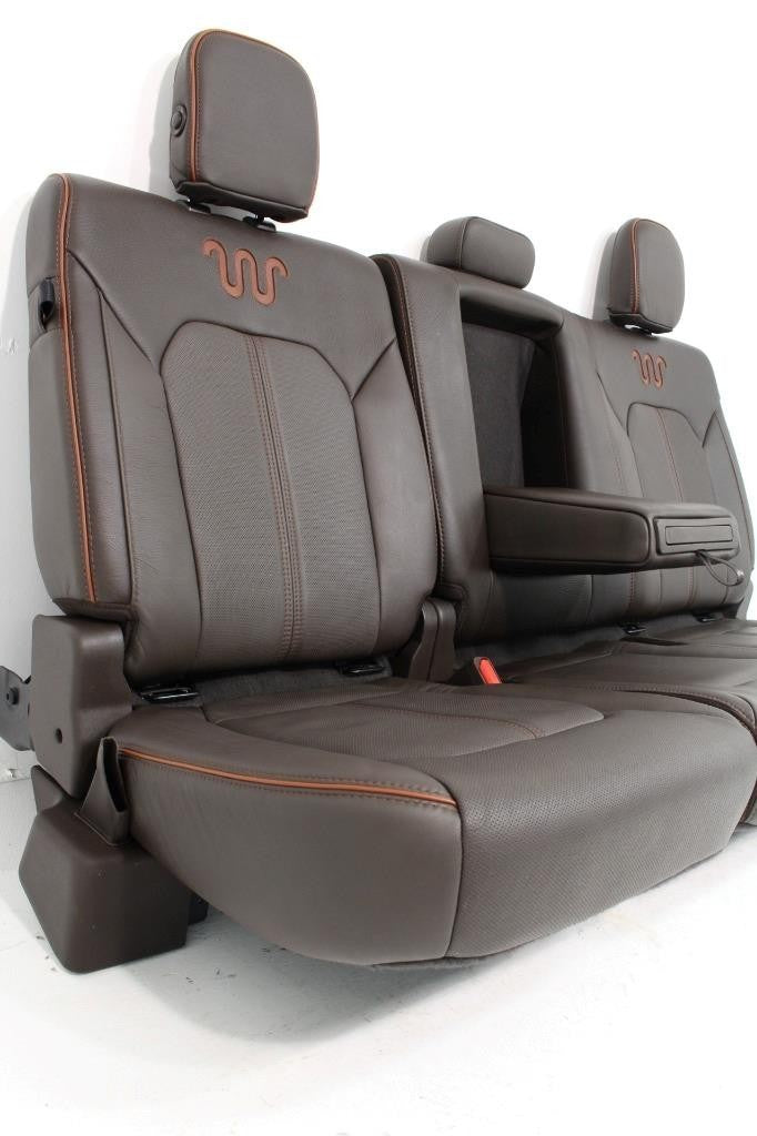 2015-2022 Ford F150 Super Duty Seats Set, King Ranch Java Brown Leather Crew Cab