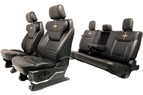2023 + Ford Super Duty Platinum Seats Set, Black Leather Max Recline Massaging