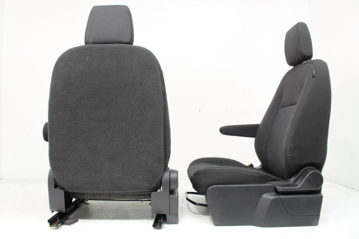 2015 - 2026 Ford Transit Seats, Black Charcoal Cloth Manual w/ Dual Armrests