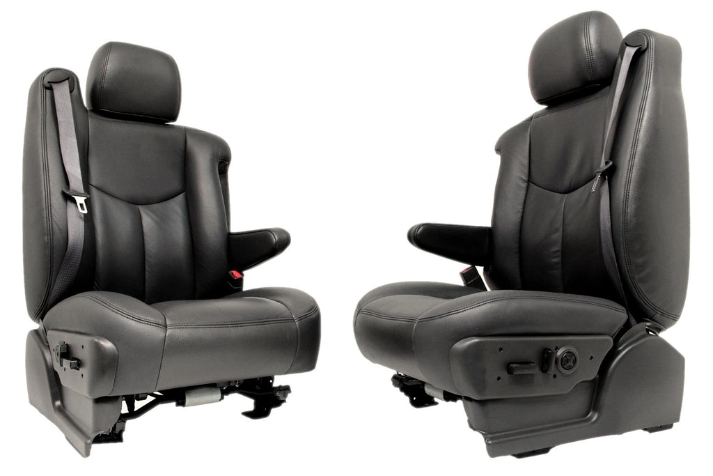 1999 - 2006 Chevy Silverado Front Seats, LT New Leather Dark Pewter Power Heated