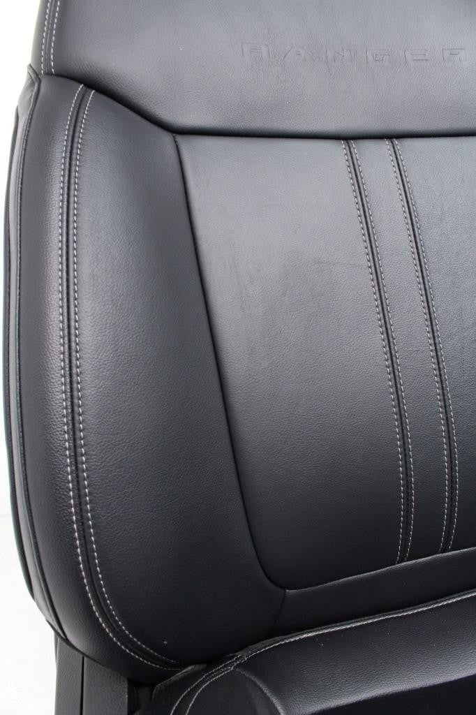 2019 - 2023 Ford Ranger Seat Set, Lariat Heated Black Leather Front & Rear OEM