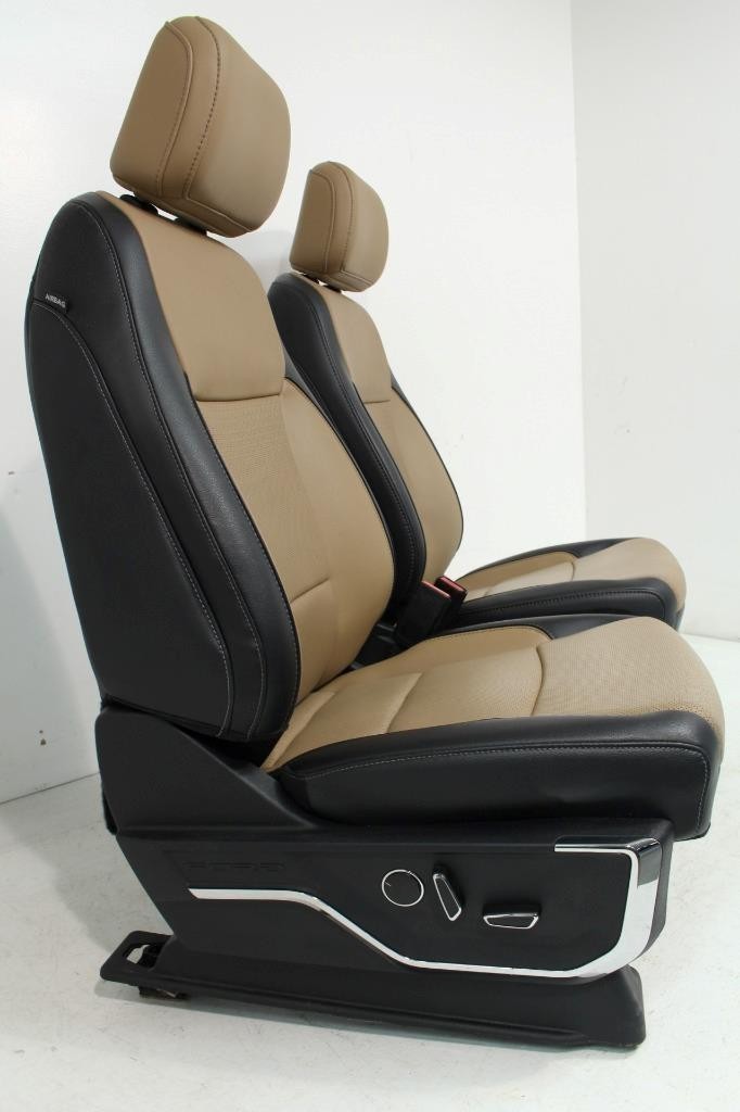 2021+ Ford F150 Super Duty Seats Set, Crew Cab Lariat Leather Baja Tan Heat Cool