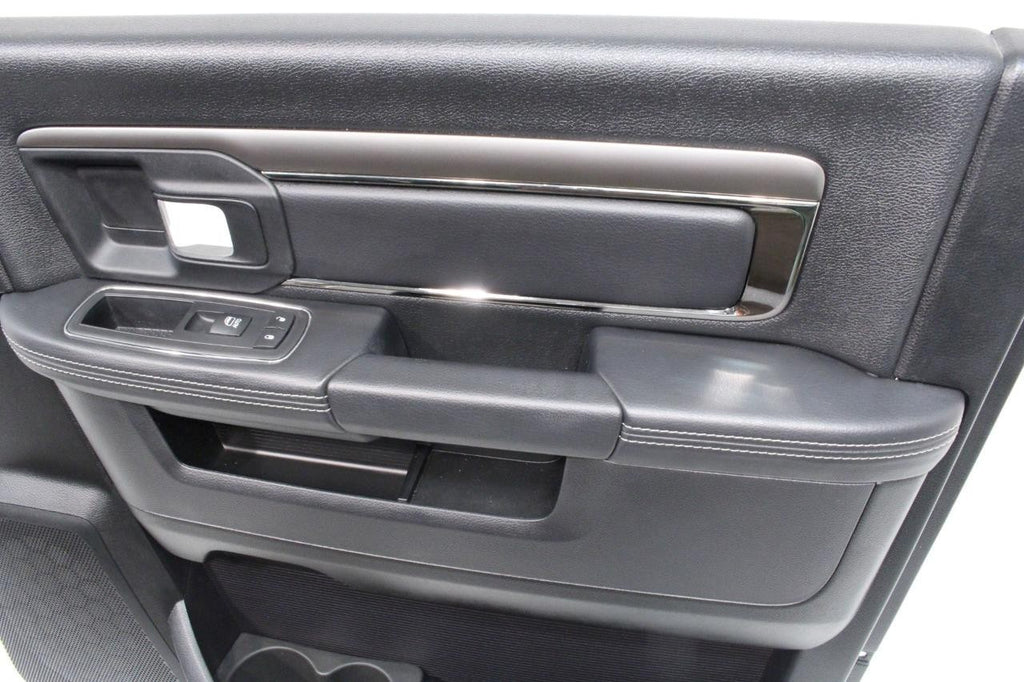 2013 - 2018 DS Ram Door Panels, Crew Cab Laramie Black w/ Switches OEM Mint