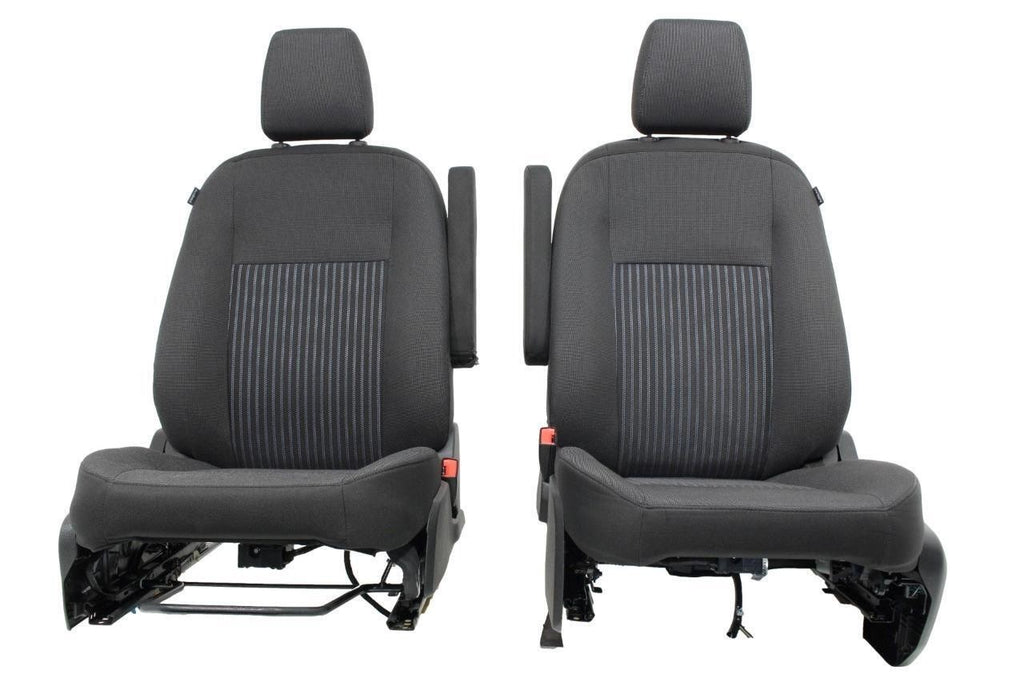 2015 - 2026 Ford Transit Front Seats, Charcoal Cloth w/ Heated Power Driver Seat