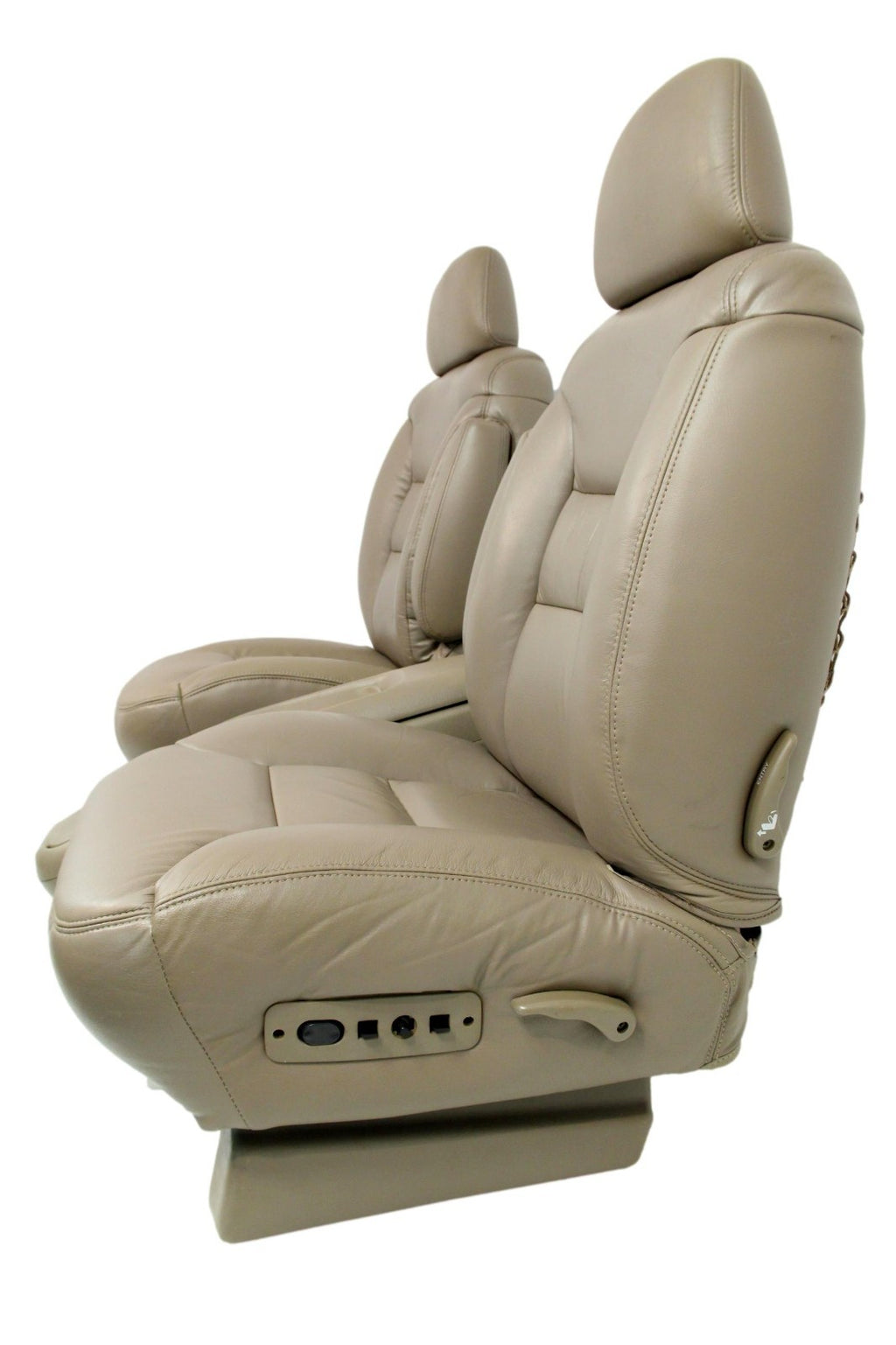 1995-2000 GMC Sierra Chevy Silverado Seats Set, Neutral Tan Leather Extended Cab