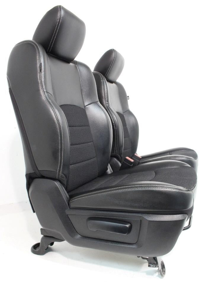 2002 - 2018 Dodge Ram Seats Set, Crew Cab, Sport Black Leather Powered Heated