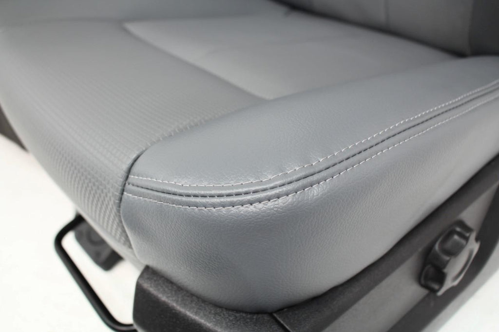 1999 - 2016 Ford Super Duty Front Seats, XLT Steel Gray Vinyl Bench w/ Jumpseat