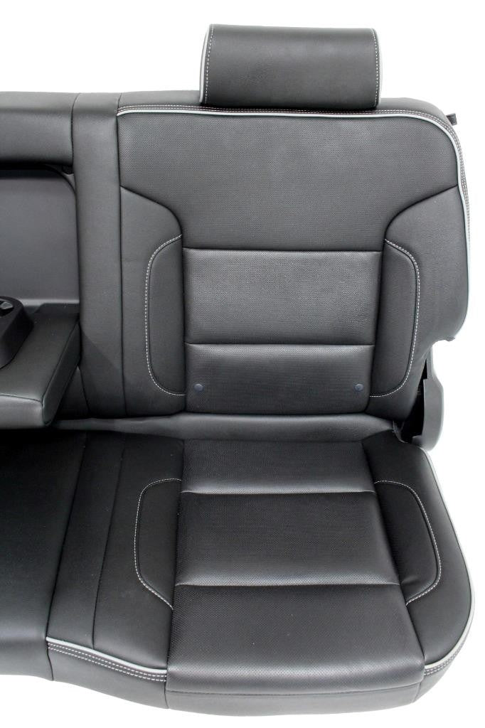 2014 - 2019 Sierra Chevy Silverado Seats Set, High Country Power Black Leather