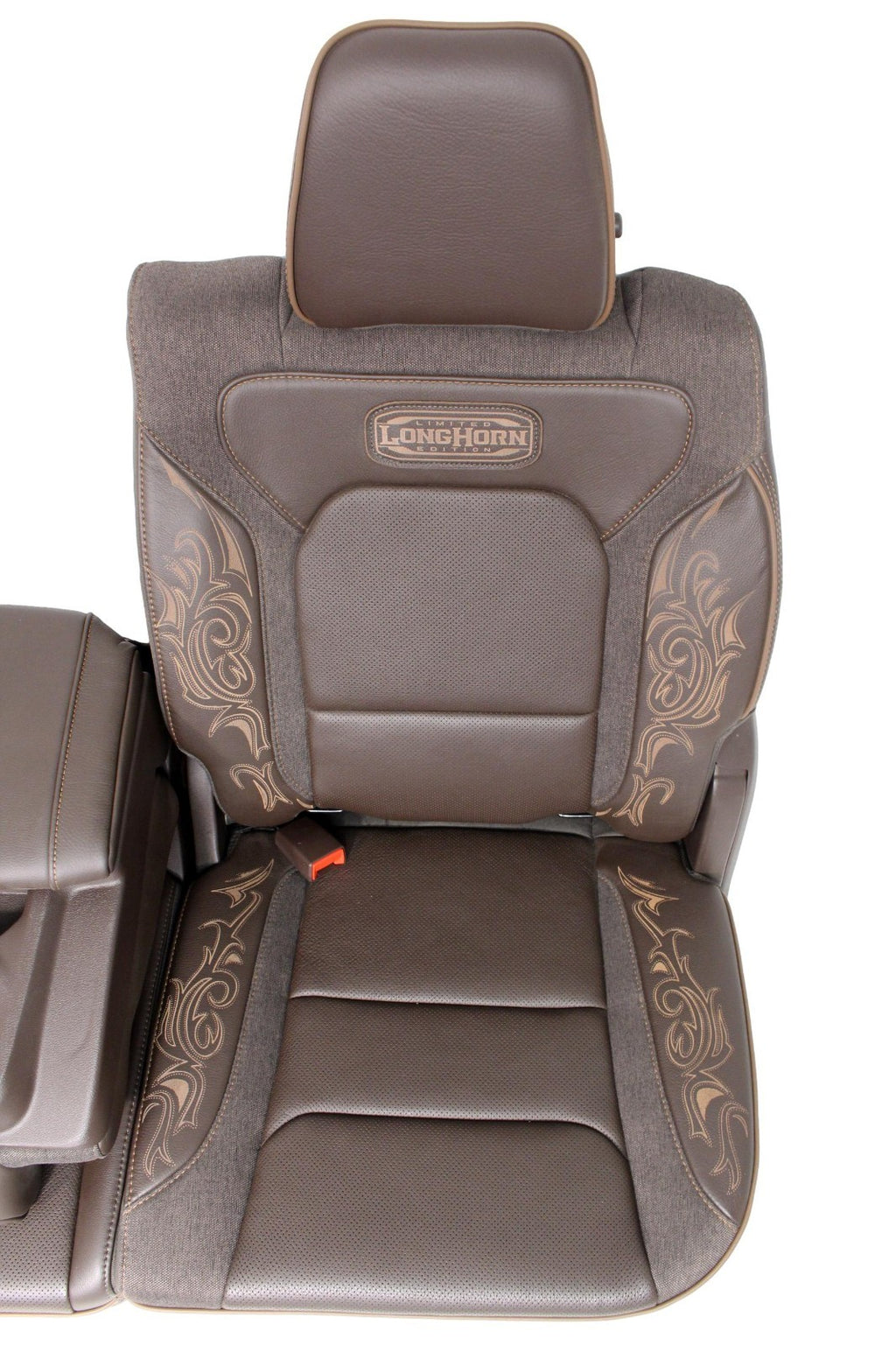 2019+ RAM 1500 Rear Reclining Seats w/ Folding Console, Longhorn Brown Heat Cool