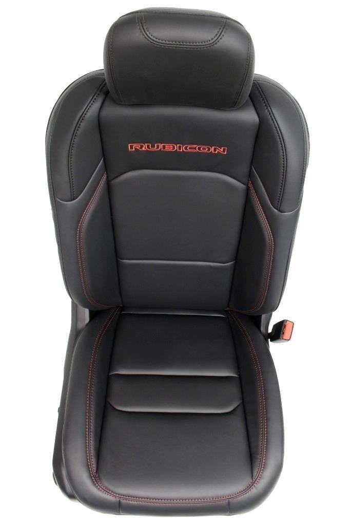 18 - 26 Jeep JL JLU JT Wrangler Front Seats, Rubicon Black Nappa Leather w/ Red