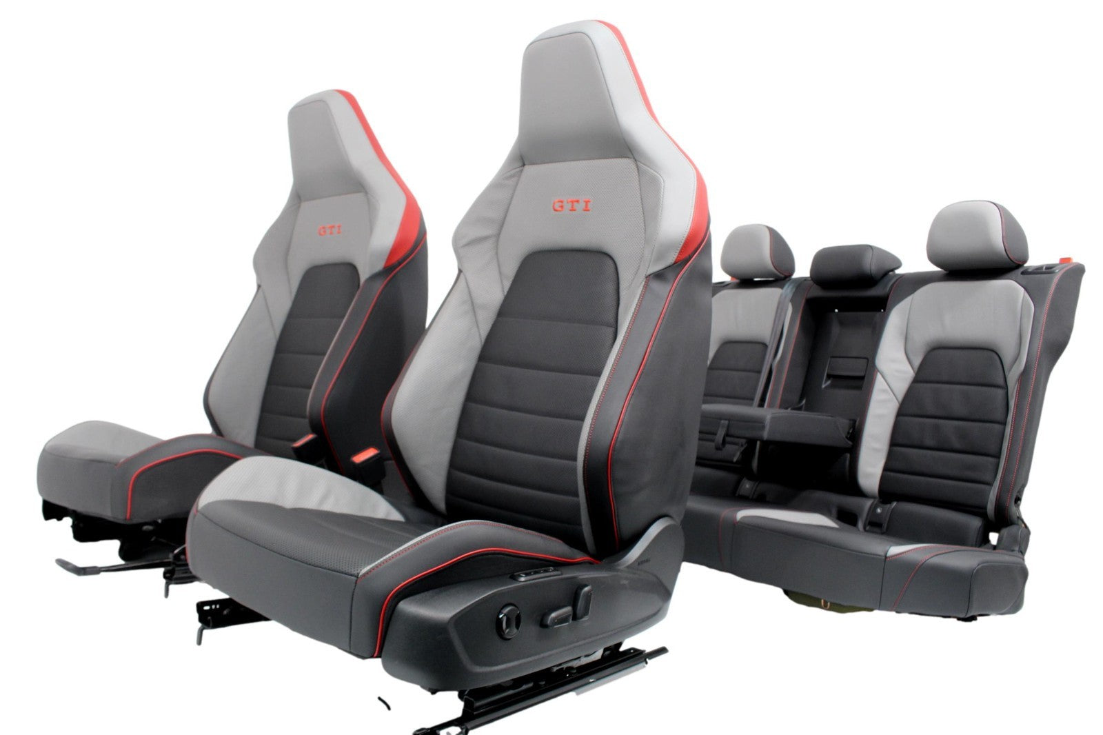 2022 - 2025 VW Golf GTI Mk 8.5 Seats Set Two-Tone Leather Black Gray Heat Cool