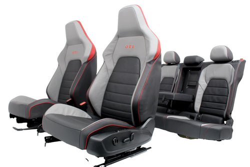 2022 - 2025 VW Golf GTI Mk 8.5 Seats Set Two-Tone Leather Black Gray Heat Cool