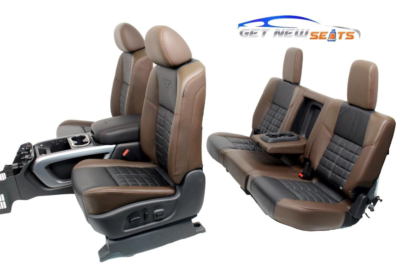 16-18 Nissan Titan XD Platinum Reserve Seats Console Set Heated Cooled Leather