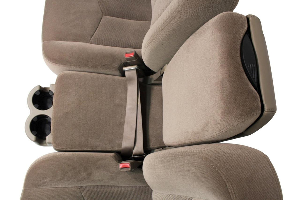1999 - 2006 Chevrolet & GMC Tan Cloth Heated Front Seats with Jump Seat Console