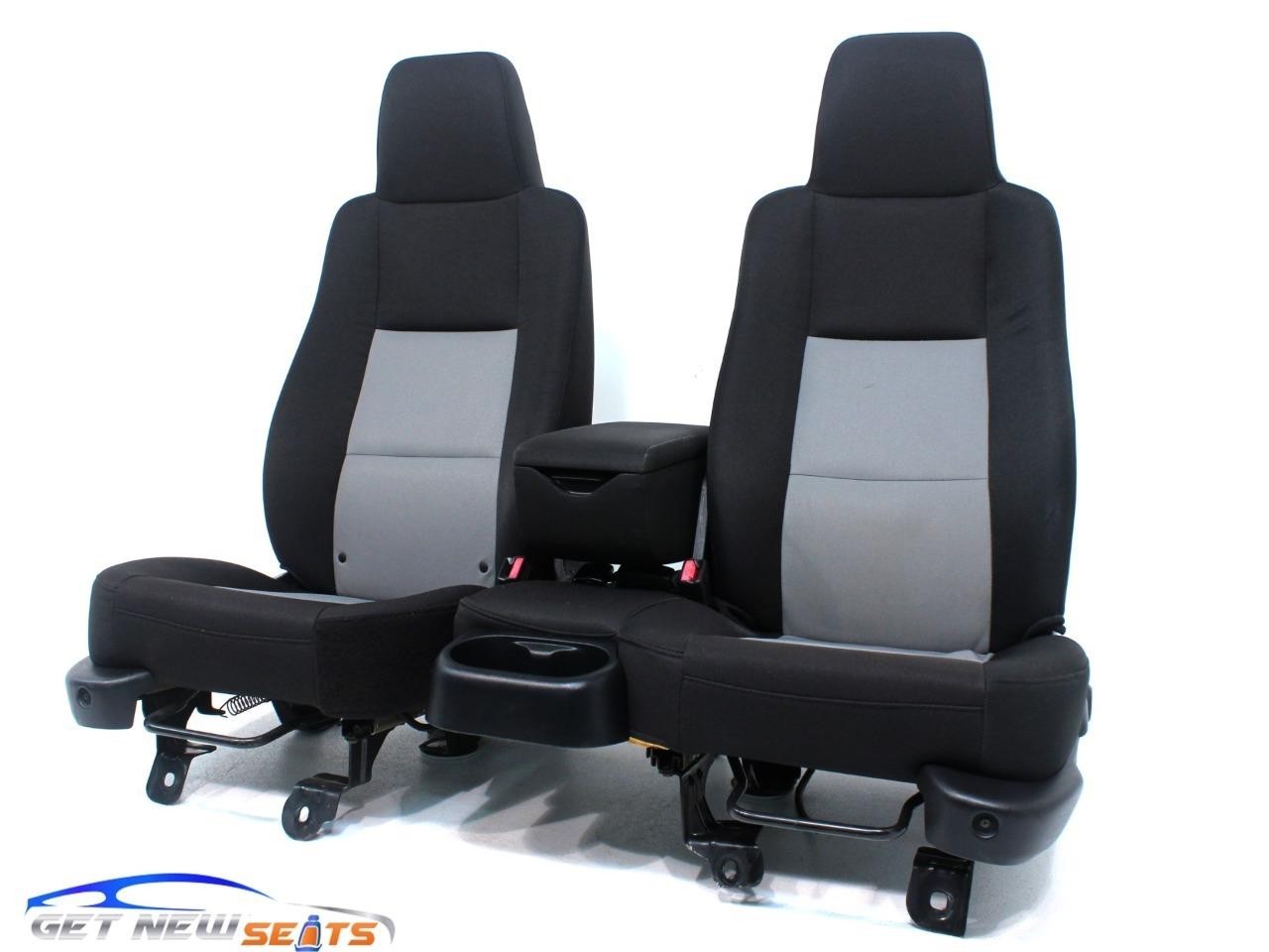 Ford Ranger Extended Cab Front 60/40 Black Grey Cloth Seats 1998 - 2010