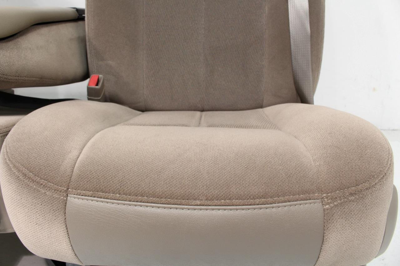 1999 - 2006 Chevrolet & GMC Tan Cloth Heated Front Seats with Jump Seat Console